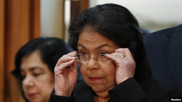 Luisa Estella Morales, presidenta del Tribunal Supremo de Justicia de Venezuela, durante la conferencia de prensa, en Caracas, Venezuela. 