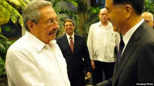 Raúl Castro recibe al viceprimer ministro de China, Wang Yang.