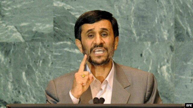 El presidente de Irán, Mahmoud Ahmadinejad, en las Naciones Unidas. 