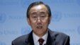 El secretario general de la ONU, Ban Ki-moon en conferencia de prensa en las oficinas principales de las Naciones Unidas, Nueva York. 
