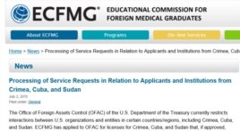 La Tesorería de EE.UU. no está dando licencias al organismo encargado para someter a exámenes de reválida a médicos cubanos.