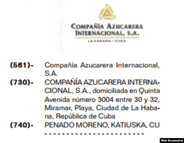 Penado Moreno aparece listada como empleada de CAISA por la Oficina de la Propiedad Industrial.