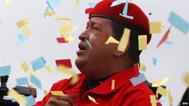 Hugo Chávez en campaña.