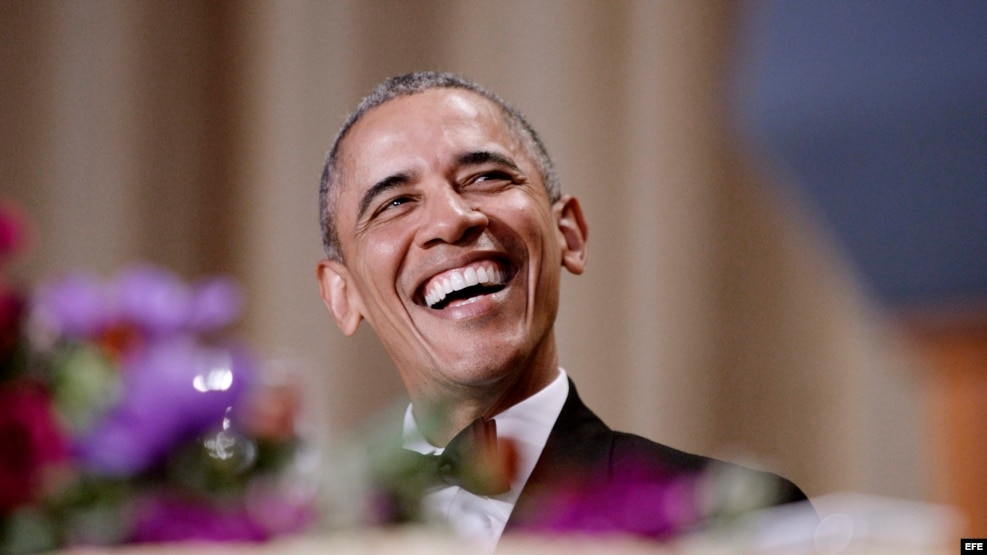 Obama durante la cena con los corresponsales de la Casa Blanca.