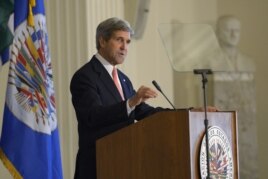 John Kerry ante la Organización de Estados Americanos (OEA), en Washington (Estados Unidos).
