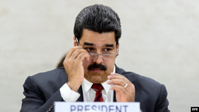 El presidente de Venezuela, Nicolás Maduro, durante su intervención en el Consejo de Derechos Humanos de la ONU. EFE