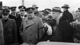 Churchill y Roosevelt en la Conferencia de Yalta.