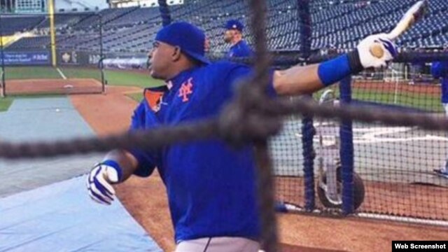 Yoenis Céspedes, el jardinero central de los Mets de Nueva York.