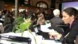 Yoani en el Foro de Estocolmo. Foto tomada del Twitter del Julio César Soler, de Misceláneas de Cuba.
