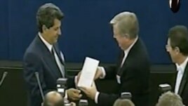 Payá, durante la ceremonia de los Sájarov