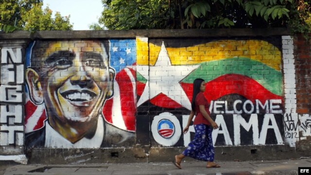 La capital birmana, Yangon, a la espera de la visita de Barack Obama la semana entrante. 