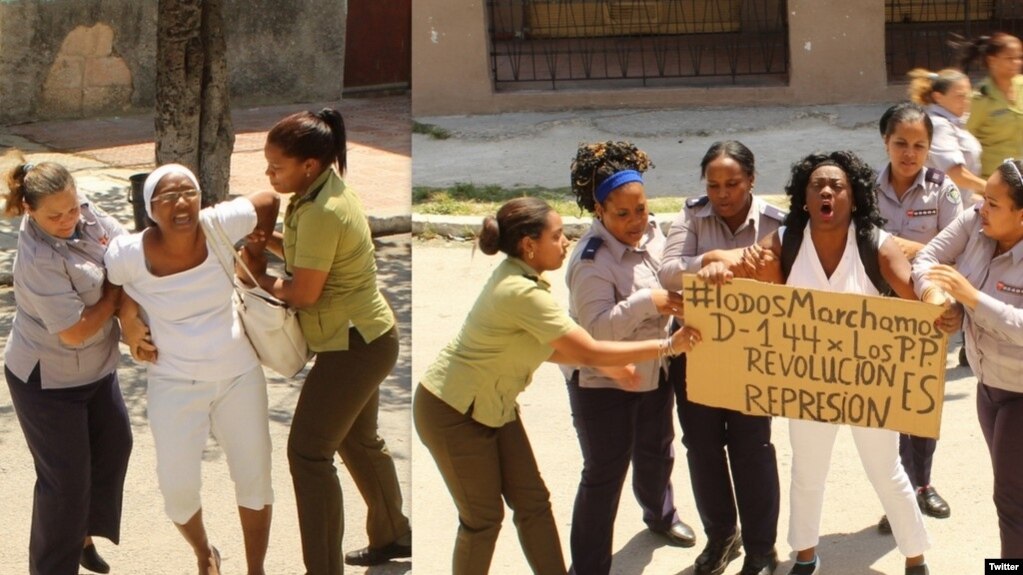 Cada domingo la policÃ­a polÃ­tica detiene a Berta Soler y otras Damas de Blanco por protestar pacÃ­ficamente y exigir libertad para los presos polÃ­ticos.