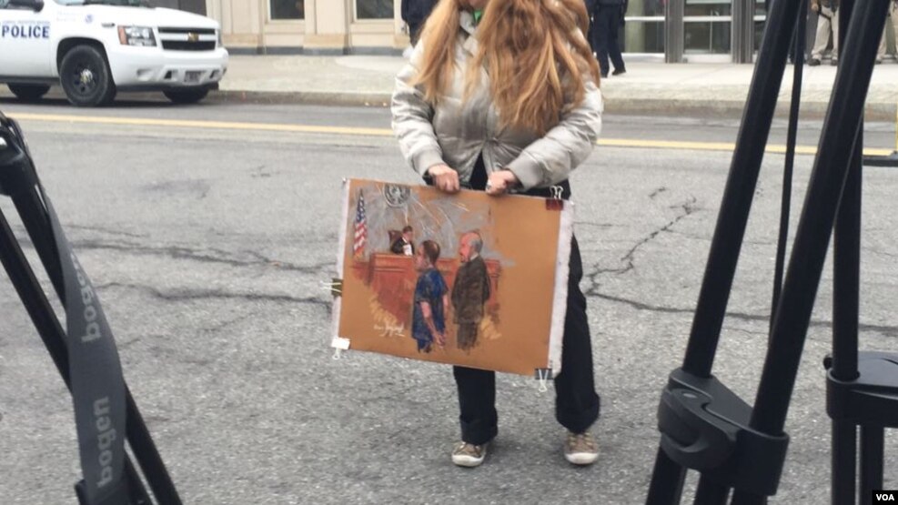 Dibujos de la audiencia de El Chapo, en New York.
