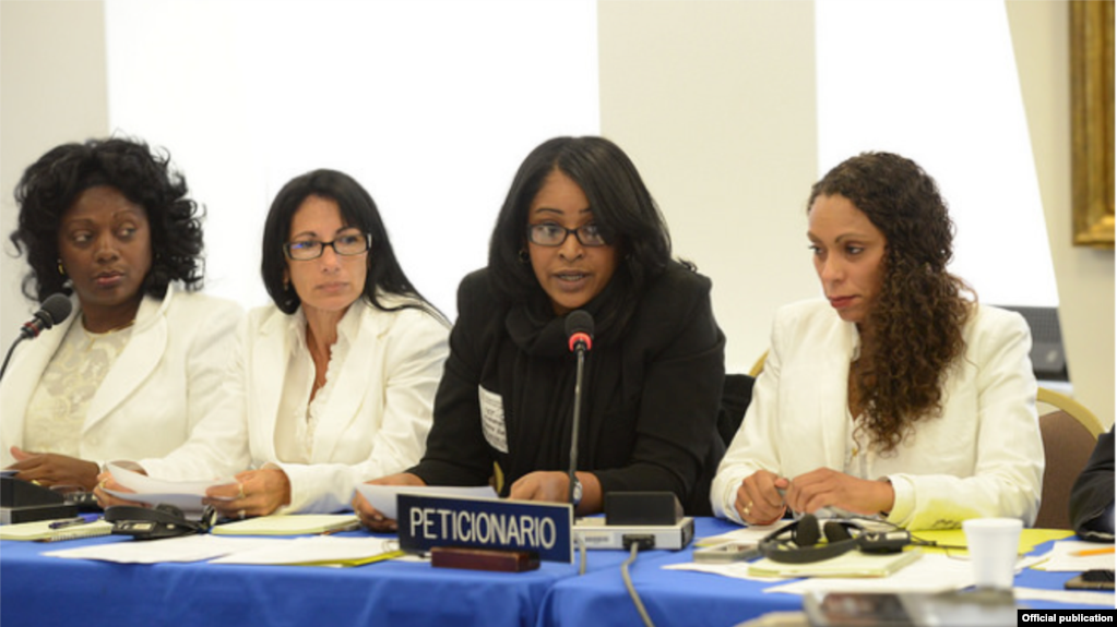 Laritza Diversent, directora de Cubalex, habla en una audiencia de la Comisión Interamericana de Derechos Humanos.