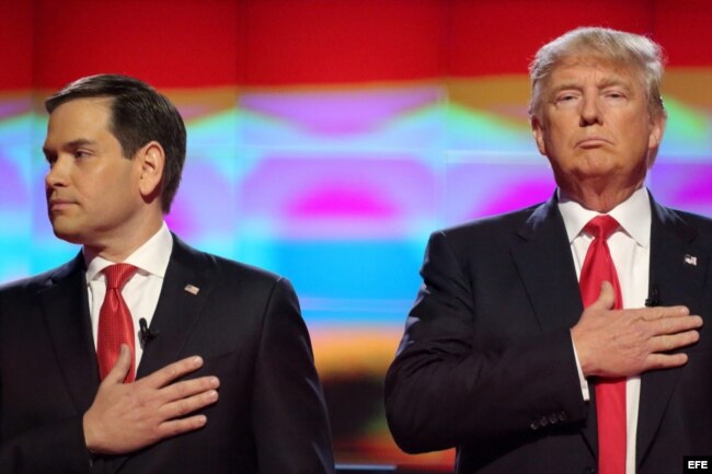 En el 2016, Marco Rubio y Donald Trump se enfrentaron en la campaña presidencial por el Partido Republicano .