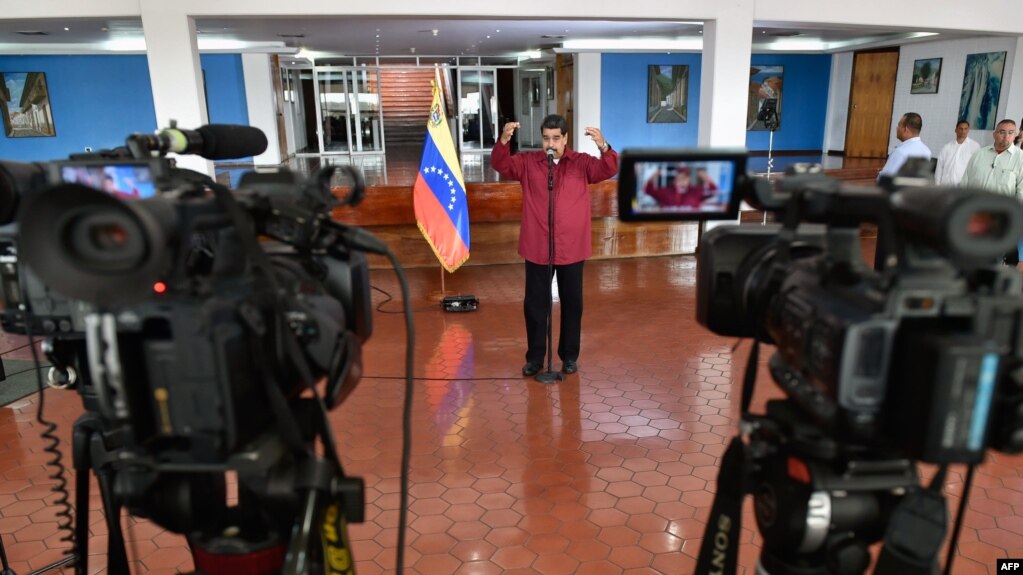 Nicolás Maduro en una conferencia de prensa.