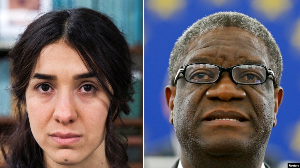 Nadia Murad y Denis Mukwege ganadores del Nobel de la Paz 2018.