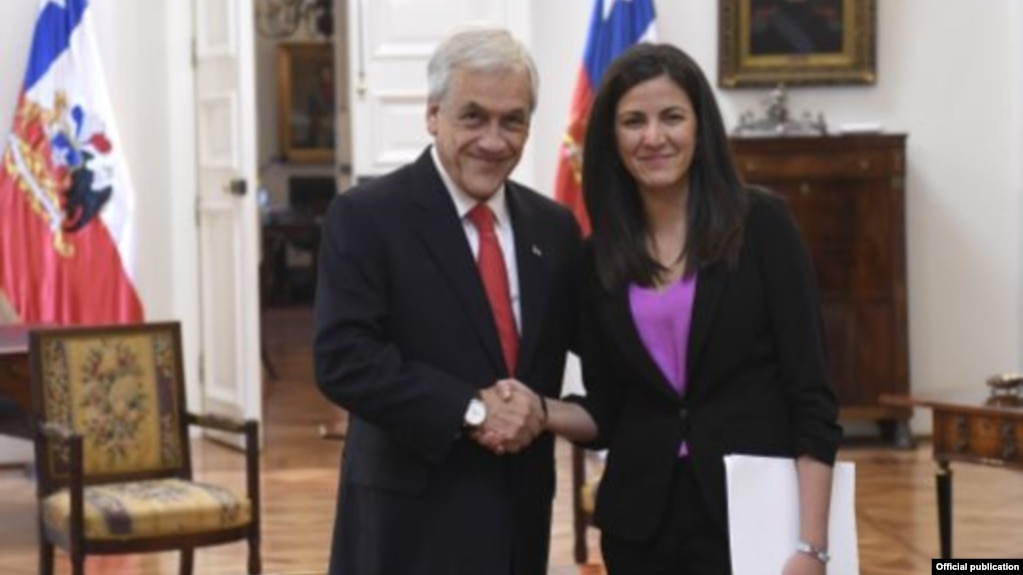 El Presidente de Chile Sebastán Piñera y la activista Rosa María Payá. Foto Presidencia de Chile.
