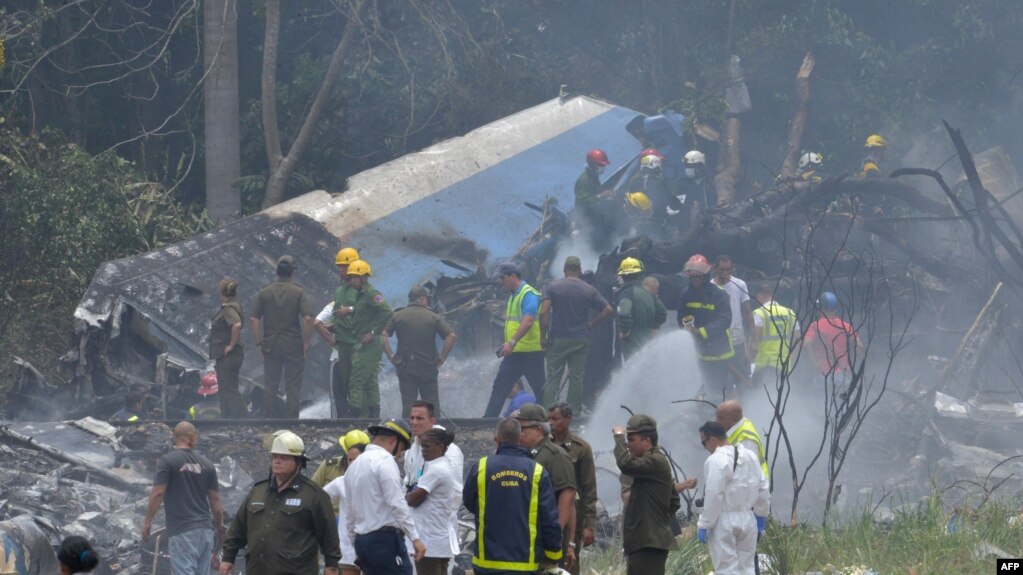 Zona del accidente de Cubana.