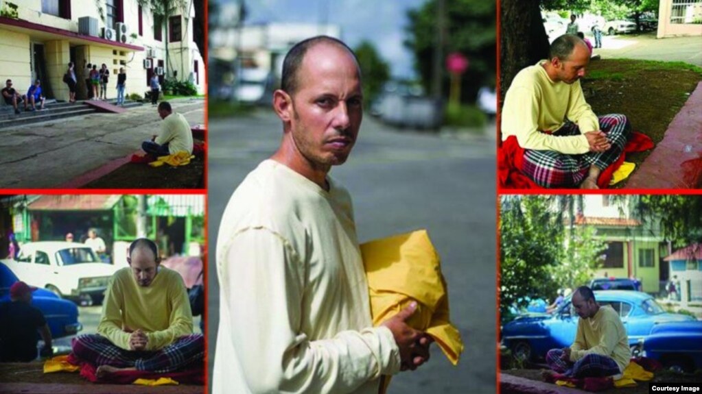 El científico cubano, Ariel Ruíz Urquiola, durante su huelga de hambre en noviembre de 2016.