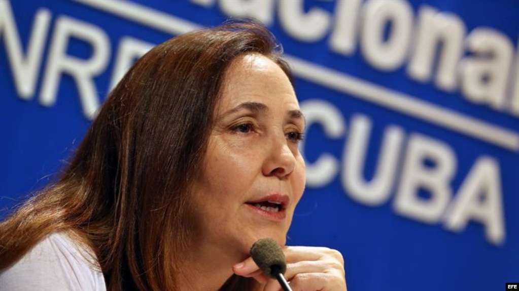 Mariela Castro EspÃ­n, ofrece una rueda de prensa el 4 de mayo de 2018.