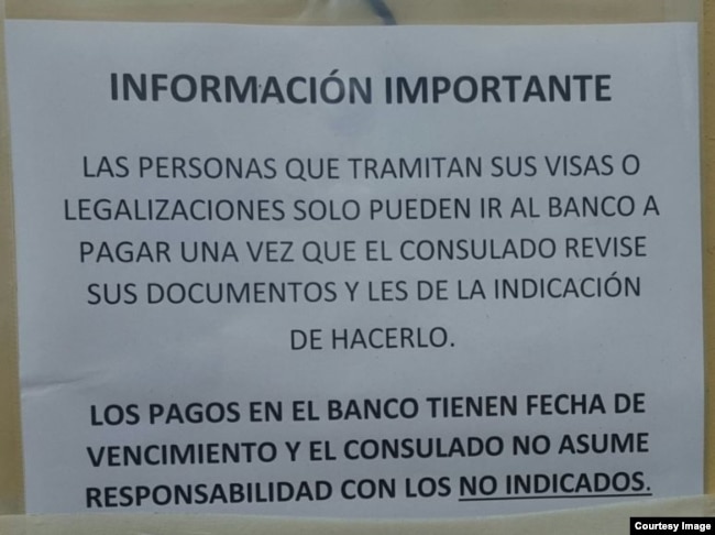 Información a cubanos divulgada por el Consulado General de Colombia.