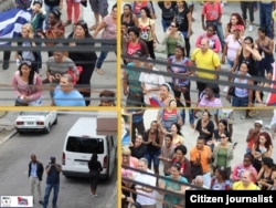 Actos de repudio contra Damas de Blanco en La Habana. (Foto: Angel Moya)